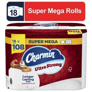 Charmin Ultra Strong Toilet Paper, 18 Super Mega Rolls